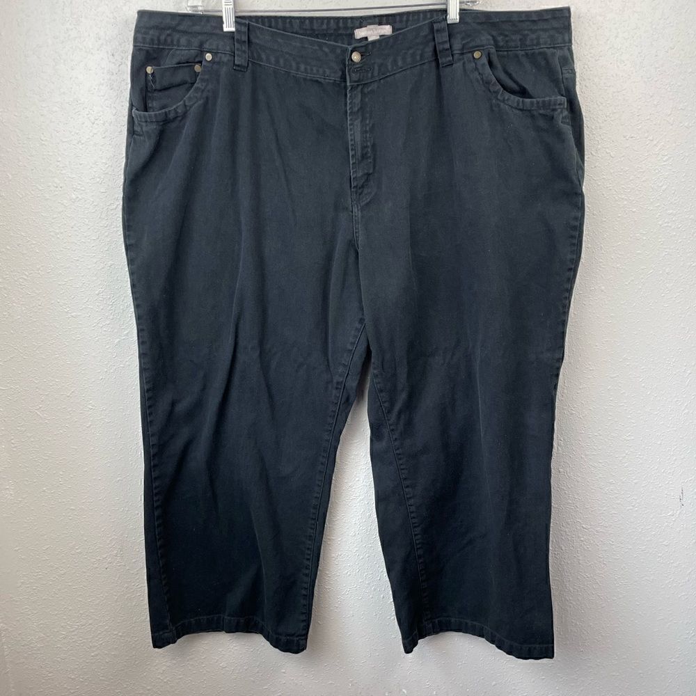 Woman Within Black Denim Pants Size 32W EUC